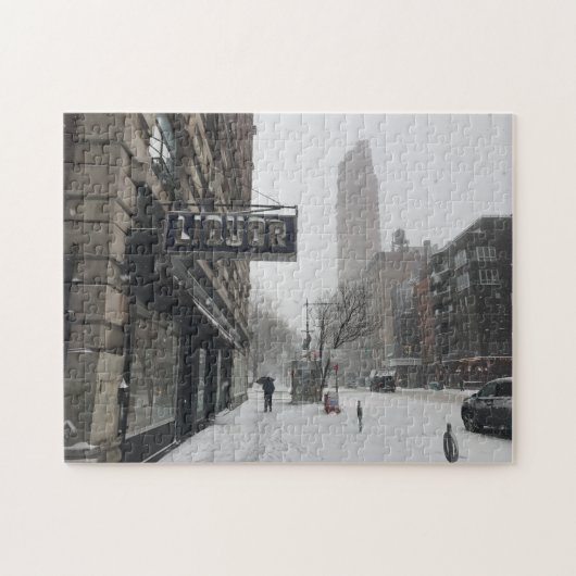 Winter im New Yorker Snowstorm Foto Puzzle (Horizontal)