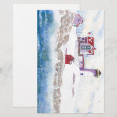 Winter im Nubble LIghthouse in Maine Briefpapier (Vorne/Hinten)