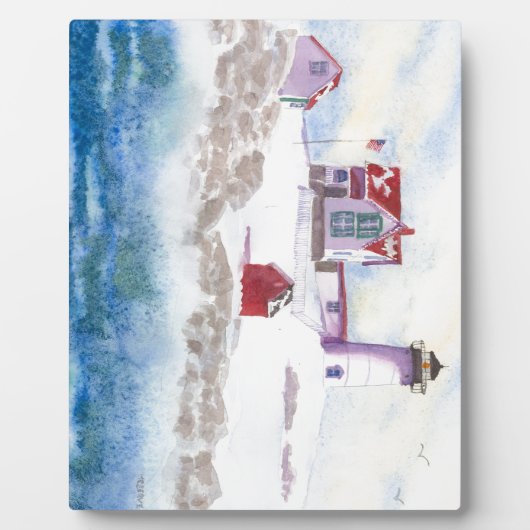 Winter im Nubble LIghthouse in Maine Fotoplatte (Vorderseite)