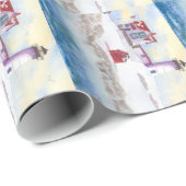 Winter im Nubble LIghthouse in Maine Geschenkpapier (Rolleneckpunkt)