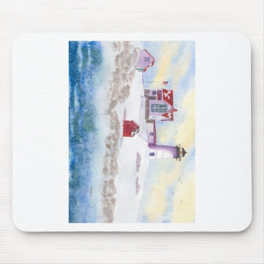 Winter im Nubble LIghthouse in Maine Mousepad (Vorne)