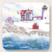 Winter im Nubble LIghthouse in Maine Untersetzer (Vorderseite)