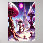 Winter im Pilzwald | AI Art Poster (Vorne)