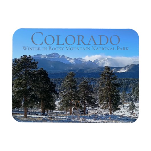 Winter im Rocky Mountain Nationalpark Colorado Magnet (Horizontal)