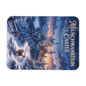 Winter im Schloss Neuschwanstein Deutschland Magnet (Horizontal)
