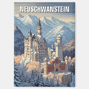 Winter im Schloss Neuschwanstein Deutschland Reise Magnet
