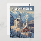 Winter im Schloss Neuschwanstein Deutschland Reise Postkarte (Vorne/Hinten)