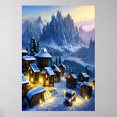 Winter im Schneedorf | AI Art Poster (Vorne)