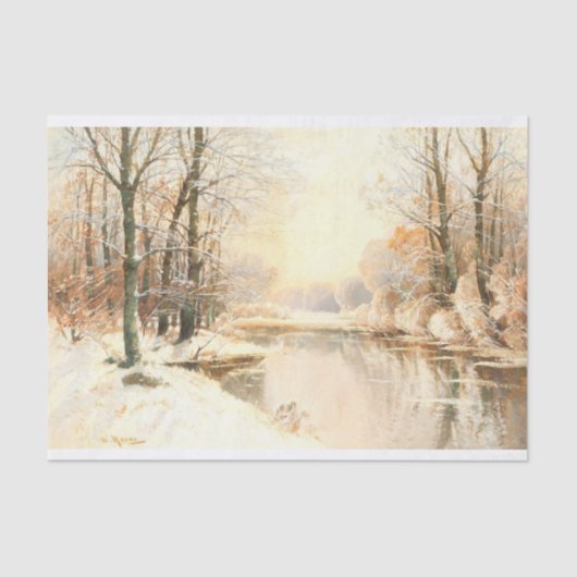 Winter im Spreewald, Decoupage Seidenpapier (Vorderseite)