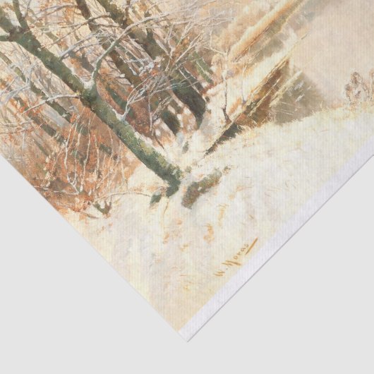 Winter im Spreewald, Decoupage Seidenpapier (Ausschnitt)
