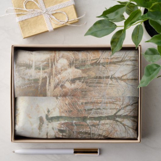 Winter im Spreewald, Decoupage Seidenpapier (Geschenk)