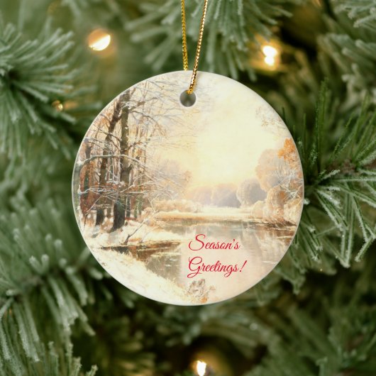 Winter im Spreewald Keramik Ornament (Baum)