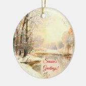 Winter im Spreewald Keramik Ornament (Links)