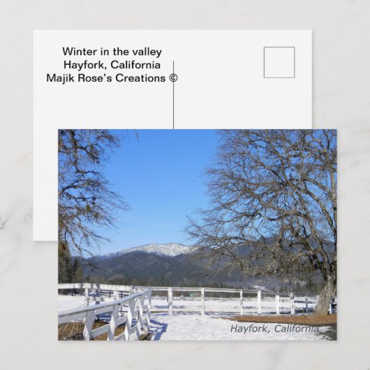 Winter im Tal...... Postkarte (Vorne/Hinten)