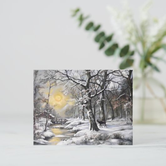 Winter im Wald Postkarte (Stehend Vorderseite)