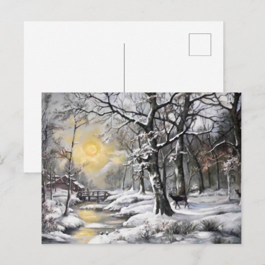 Winter im Wald Postkarte (Vorne/Hinten)