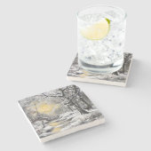 Winter im Wald Steinuntersetzer (Seitenansicht)