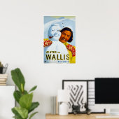 Winter im Wallis, Schweiz, Skiposter Poster (Heimbüro)