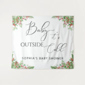 Winter immergrün Baby ist kalt draußen Wandteppich (Vorderseite (Horizontal))