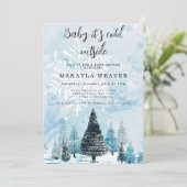 Winter immergrün Baby mit kalter Außendusche Einladung (Stehend Vorderseite)