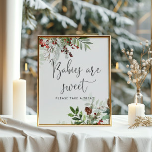 Winter immergrün Babys sind süß Poster