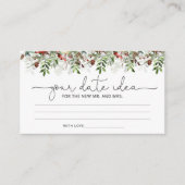 Winter immergrün Date Nacht Ideen. Datum jar Begleitkarte (Vorderseite)