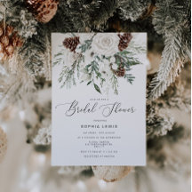 Winter immergrün elegante Brautdusche Einladung