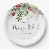 Winter immergrün Merche kleine Babydusche Pappteller (Vorderseite)