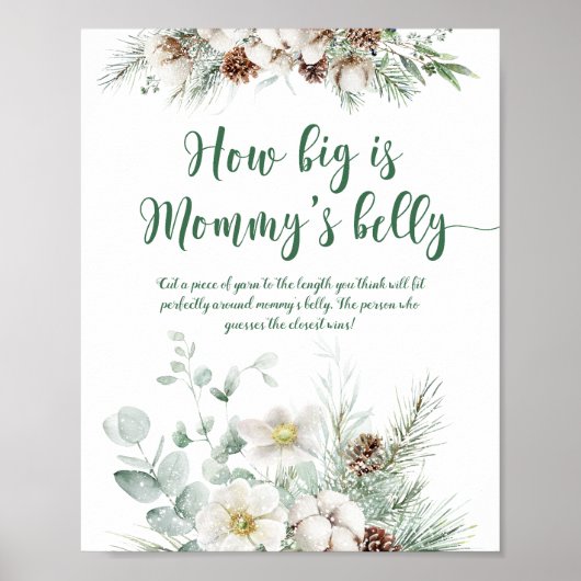 Winter immergrün, wie groß das Bauchspiel der Mama Poster (Vorne)