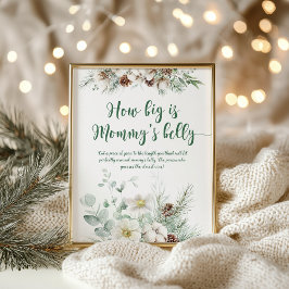 Winter immergrün, wie groß das Bauchspiel der Mama Poster