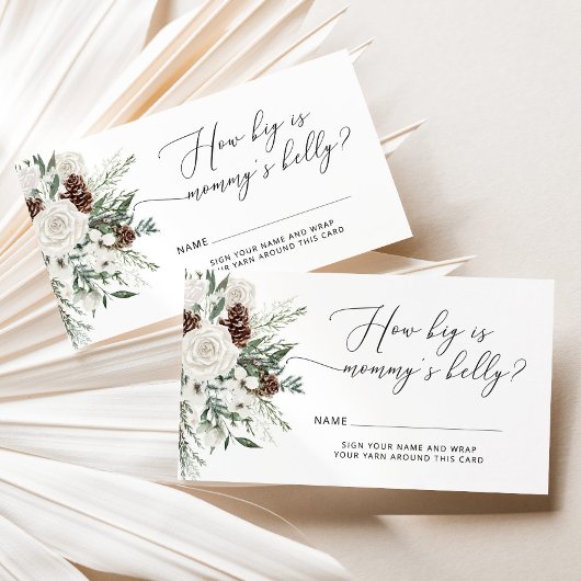Winter immergrün, wie groß der Bauch der Mama ist Begleitkarte