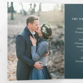 Winter immergrüne Fichte Foto Winterhochzeit Dreifach-gefaltete Programmkarte (Innen Erste Seite)