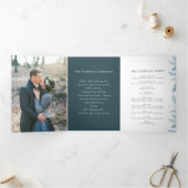 Winter immergrüne Fichte Foto Winterhochzeit Dreifach-gefaltete Programmkarte (Innenseite)