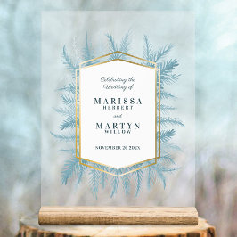 Winter immergrüne Fichtenkunst Eintritt Acrylschild