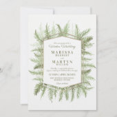 Winter immergrüne Kunst - Neuauflage der Hochzeit Einladung (Vorderseite)