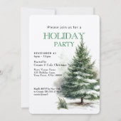 Winter Immergrüner Baum FESTPARTY Einladung (Vorderseite)