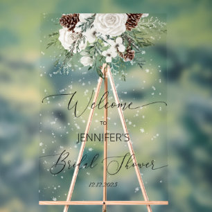 Winter immergrüner, eleganter Begrüßungsgast Acrylschild