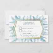 Winter immergrünes Blattwasser graublau RSVP Karte (Vorderseite)