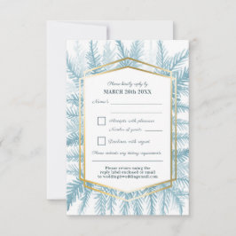 Winter immergrünes Blattwasser graublau RSVP Karte