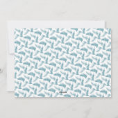 Winter immergrünes Blattwasserblau Feiertagskarte (Rückseite)