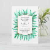 Winter immergrünes Blattwerk Aquarell Grüne Hochze Einladung (Stehend Vorderseite)