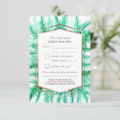 Winter immergrünes Blattwerk Aquarell Grüne Hochze RSVP Karte (Stehend Vorderseite)
