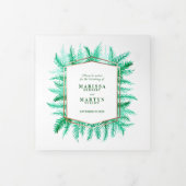 Winter immergrünes Pine Foto Winterhochzeit Grün Dreifach-gefaltete Programmkarte (Cover)