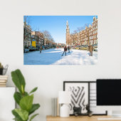 Winter in Amsterdam in den Niederlanden Poster (Heimbüro)
