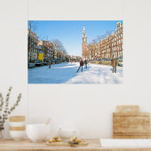 Winter in Amsterdam in den Niederlanden Poster (Küche)