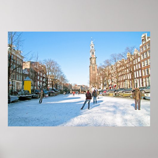 Winter in Amsterdam in den Niederlanden Poster (Vorne)