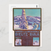 Winter in Bielitz-Biala Vintage Poster 1910 Postkarte (Vorne/Hinten)