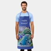 Winter in Blue All-over Print-Schürze Schürze (Getragen)