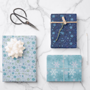 Winter in Blue's Schneeblumen Geschenkpapier Set