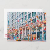 Winter in Chicago Feiertagspostkarte (Vorne/Hinten)